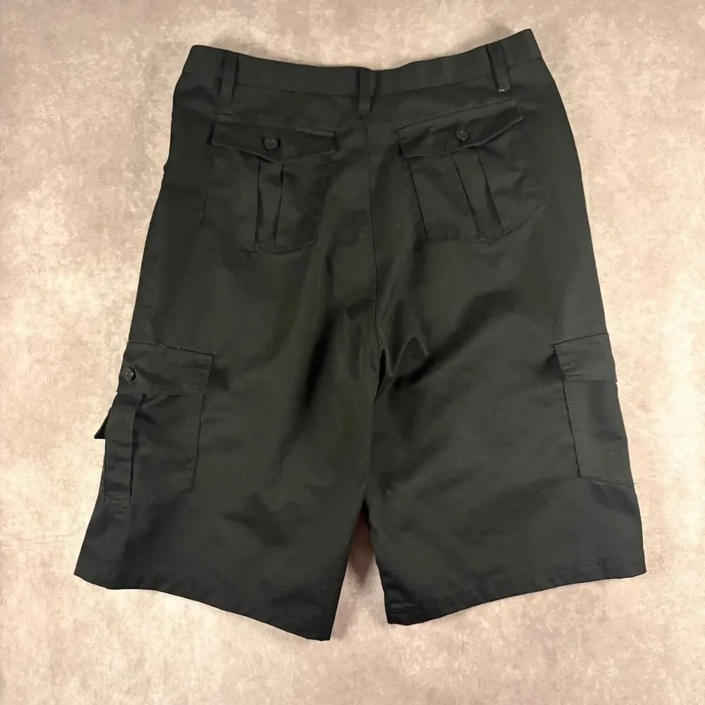 vintage early 2000s baggy black cargo shorts